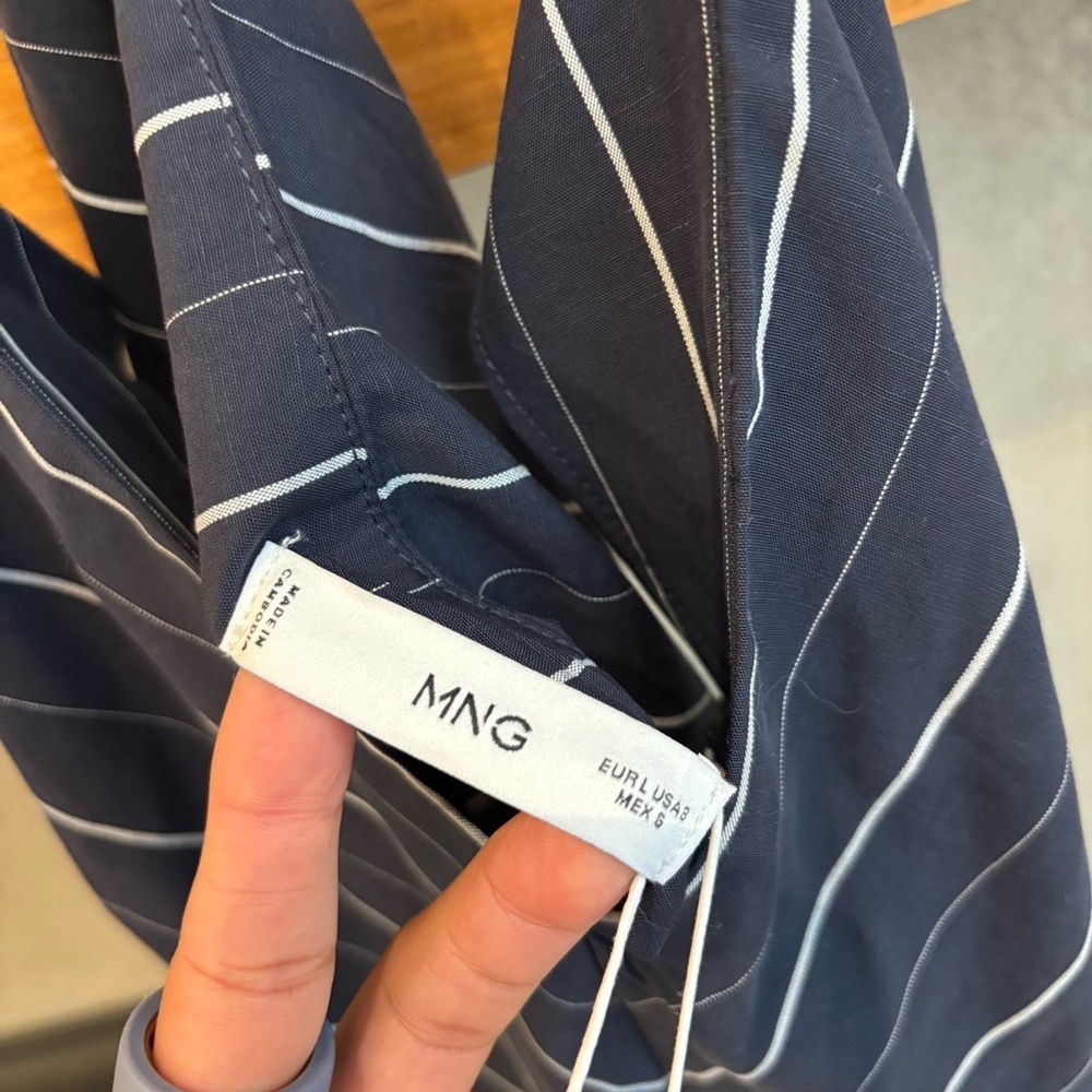 NWT MANGO STRIPED LYOCELL DRESS, SIZE L - Picture 12 of 16